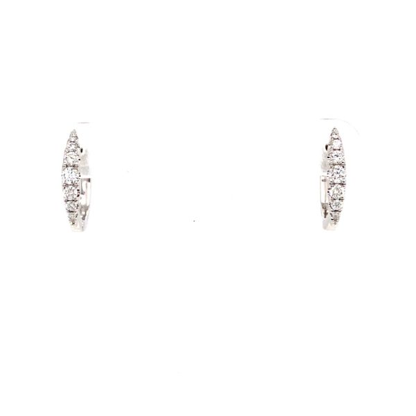14k White Gold Diamond Huggie Earrings .32ctw