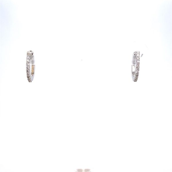 14k White Gold Diamond Huggie Earrings .10ctw