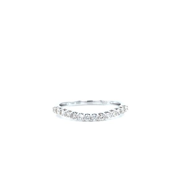 14k White Gold Diamond Contour Band