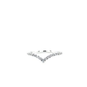 14k White Gold Diamond "V" Ring