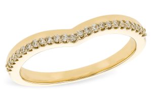 14k Yellow Gold Diamond Contour Band