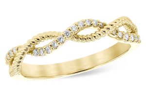 14k Yellow Gold Diamond Twist Band