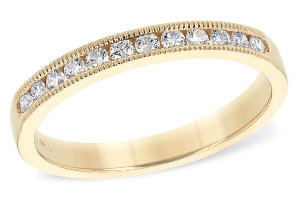 14k Yellow Gold Milgrain Channel Set Diamond Band .25ctw