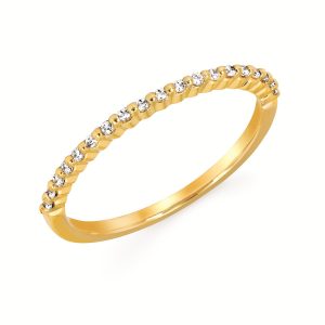 14k Yellow Gold Diamond Shared Prong Band .11ctw