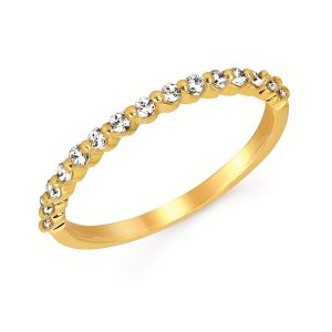 14k Yellow Gold Diamond Shared Prong Band .25ctw