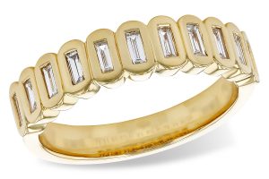 14k Yellow Gold Diamond Baguette Bezel Band