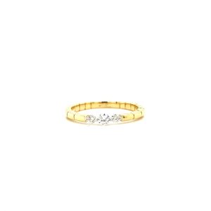 14k Yellow Gold Diamond Three Stone Band