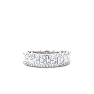 14k White Gold Diamond Baguette Band 1.02ctw