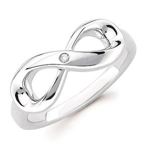Diva Diamonds Sterling Silver Diamond Infinity Ring