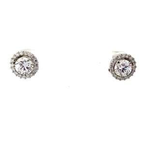 14k White Gold Diamond Earring Jackets .41ctw