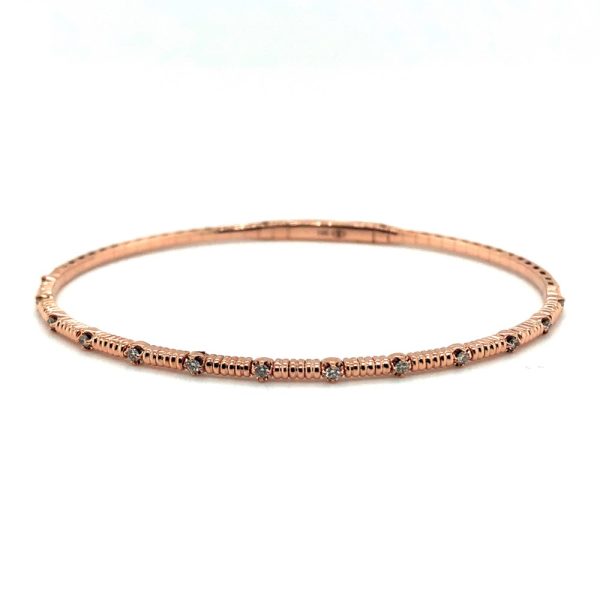 14k Rose Gold Diamond Flex Bangle Bracelet