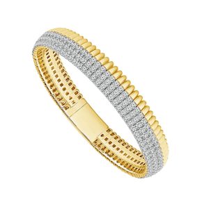 14k Two Tone Gold Diamond Flex Bangle 8.00ctw