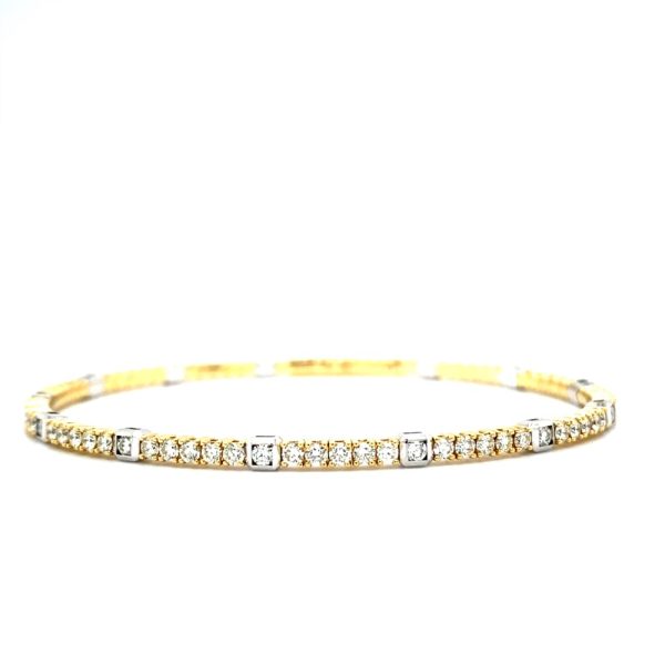 14k Two Tone Gold Diamond Flex Bangle