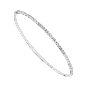 14k White Gold Diamond Flex Bangle .50ctw