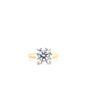 14k Yellow Gold Lab Grown Diamond Solitaire Engagment Ring 2.93ct