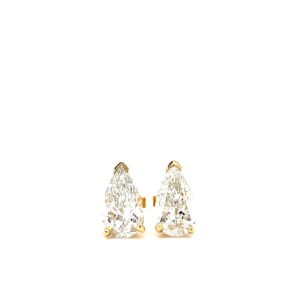 14k Yellow Gold Lab Grown Diamond Pear Stud Earrings 2.36ctw