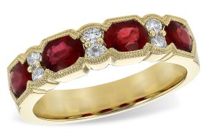 14k Yellow Gold Ruby and Diamond Ring