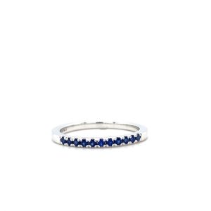 14k White Gold Lab Grown Sapphire Birthstone Band