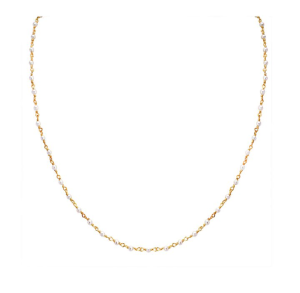 Sterling Silver Yellow Gold Plated Pearl Necklace