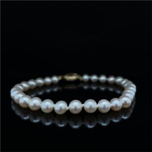14k Yellow Gold 5mm Freshwater Pearl Bracelet