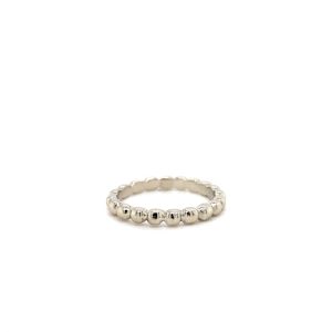14k White Gold Beaded Band