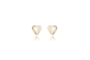 14k Yellow Gold Heart Stud Earrings