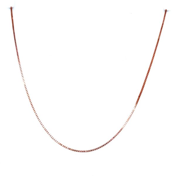 14k Rose Gold 16 Inch Box Chain Necklace 0.6