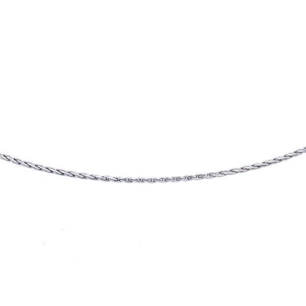 14k White Gold 18 Inch Parisian Wheat Chain Necklace - Image 2