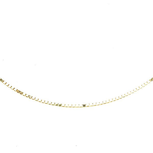 14k Yellow Gold 20 Inch Box Chain 1mm - Image 2
