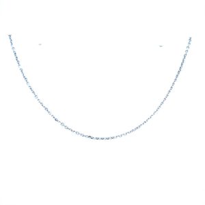 14k White Gold 20 Inch Diamond-Cut Elongated Cable Chain 1.4mm