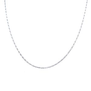 14k White Gold 18 Inch Raso Chain Necklace