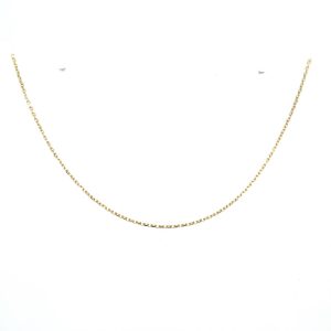 14k Yellow Gold 20 Inch Diamond-Cut Elongated Cable Chain 1.1mm
