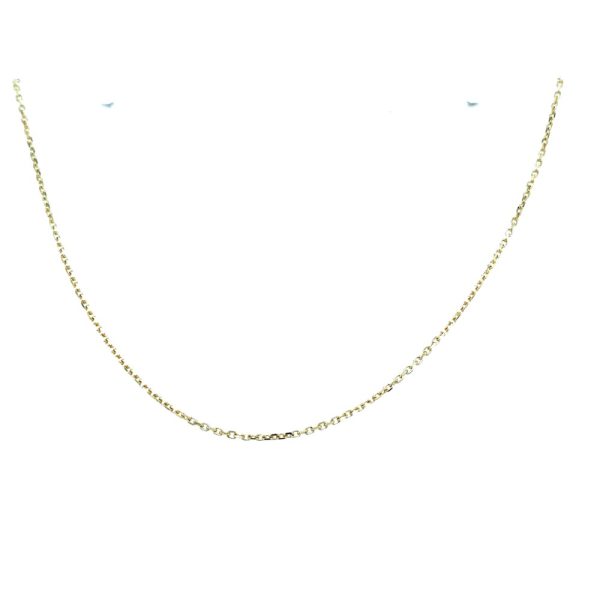 14k Yellow Gold 16 Inch Diamond-Cut Elongated Cable Chain