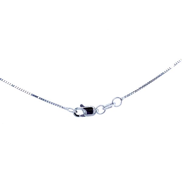 14k White Gold 16 Inch Small Box Chain Necklace - Image 3