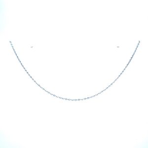 14k White Gold 18 Inch Diamond-Cut Elongated Cable Chain 1.1mm