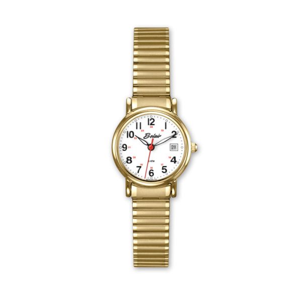 Betz Signature Series Watch Gold Plated Expansion Band White Dial