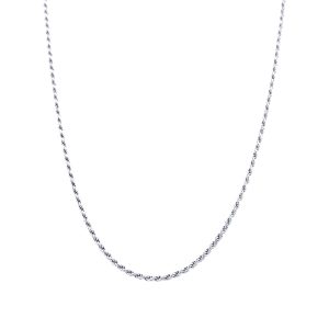 Sterling Silver 20 Inch Diamond Cut Rope Chain 1mm