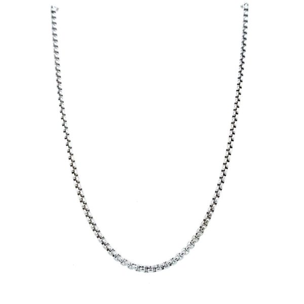Sterling Silver 24 Inch Round Box Chain 1.8mm