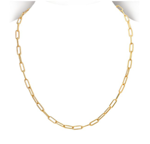 Sterling Silver Yellow Gold Plated Paperclip Chain