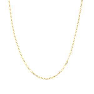 Sterling Silver Yellow Gold Plated 18 Inch Cable Chain