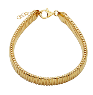 Sterling Silver Yellow Gold Plated Tubogas Bracelet