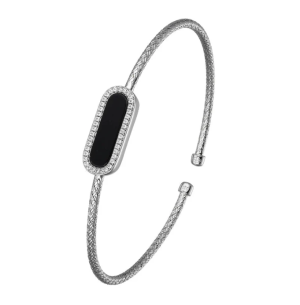 Sterling Silver Onyx Cuff Bracelet