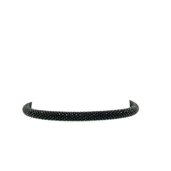 Black Rhodium-Plated Sterling Silver Bangle Bracelet