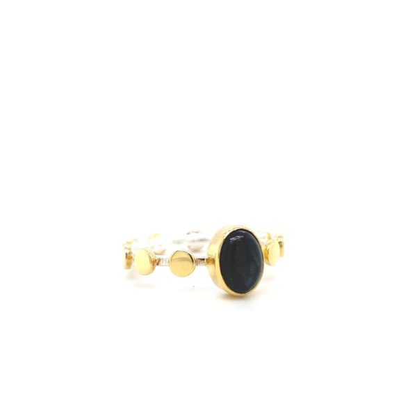 Sterling Silver and 22k Yellow Gold Vermeil Labradorite Ring