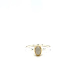 Sterling Silver and 22k Yellow Gold Vermeil Moonstone Ring