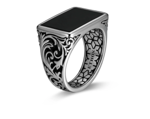 Sterling Silver Black Agate Ring
