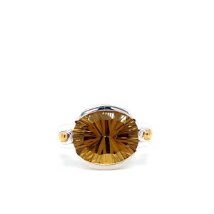 Sterling Silver and 14k Yellow Gold Citrine Ring