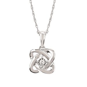Sterling Silver Diamond Knot Pendant