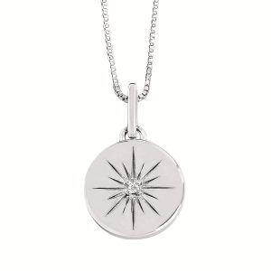 Sterling Silver Diamond Star Pendant
