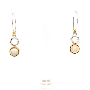 Sterling Silver and 22k Yellow Gold Vermeil Opal Earrings